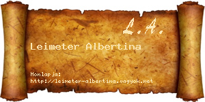 Leimeter Albertina névjegykártya